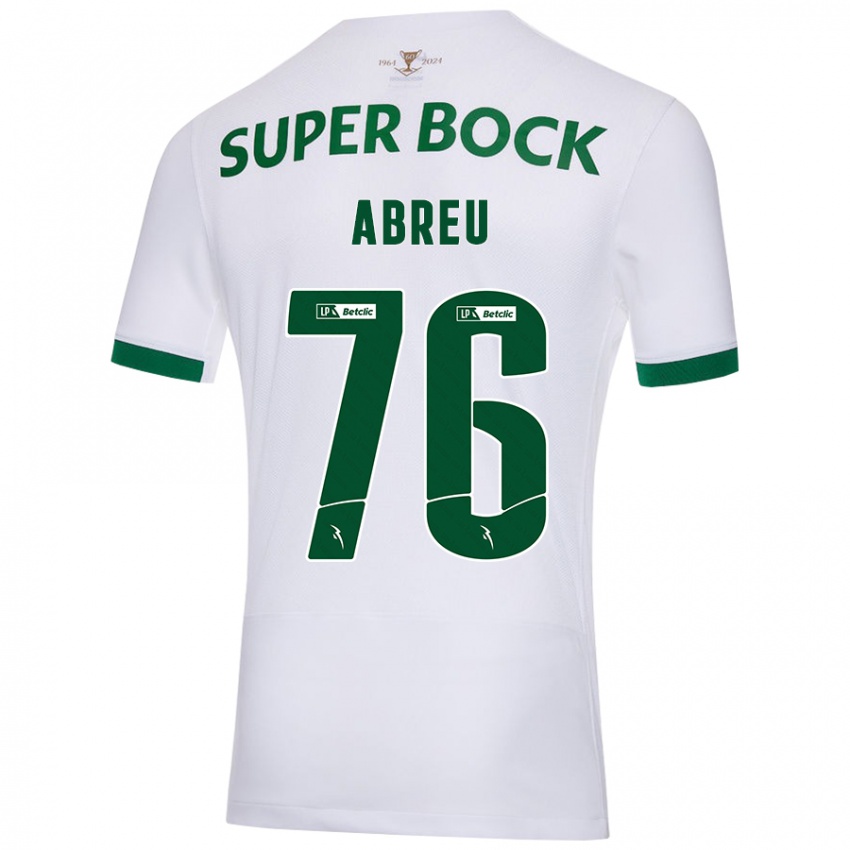 Hombre Camiseta Diogo Abreu #76 Blanco Verde 2ª Equipación 2024/25 La Camisa Perú