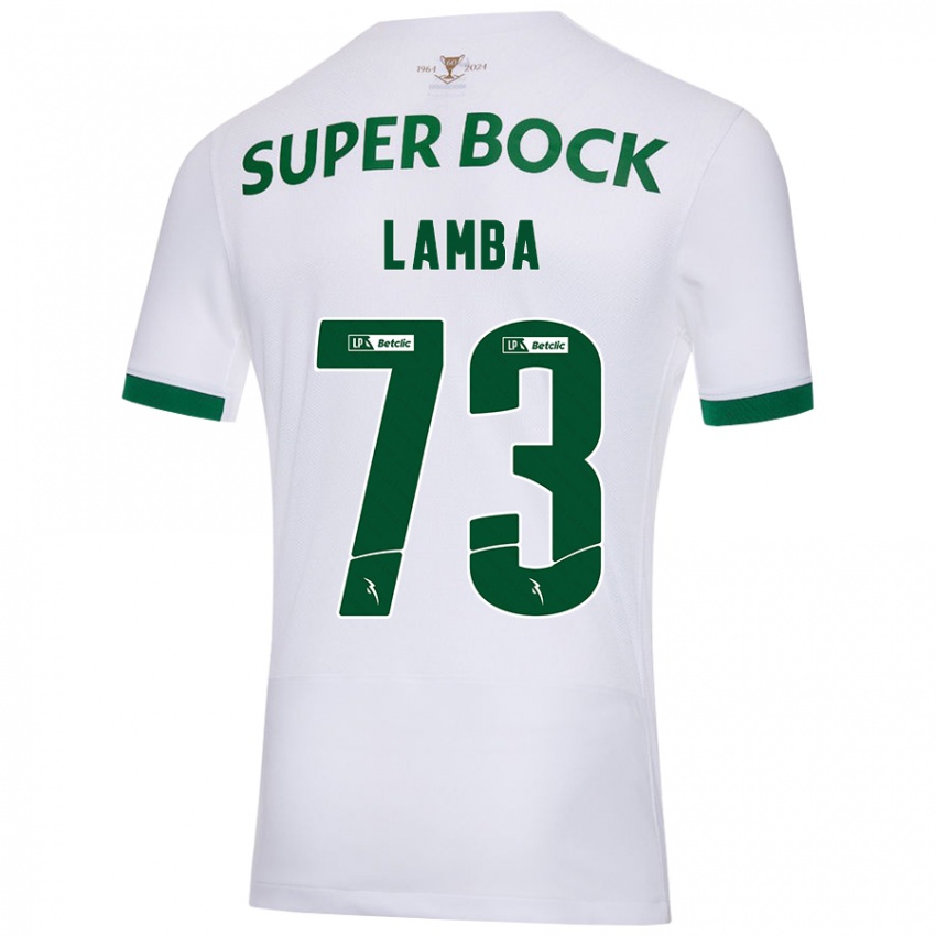 Hombre Camiseta Chico Lamba #73 Blanco Verde 2ª Equipación 2024/25 La Camisa Perú