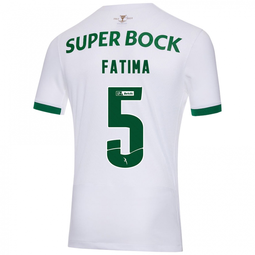 Hombre Camiseta Francisca Fatima Aquino Dutra #5 Blanco Verde 2ª Equipación 2024/25 La Camisa Perú