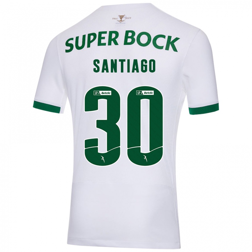 Hombre Camiseta Carolina Santiago #30 Blanco Verde 2ª Equipación 2024/25 La Camisa Perú