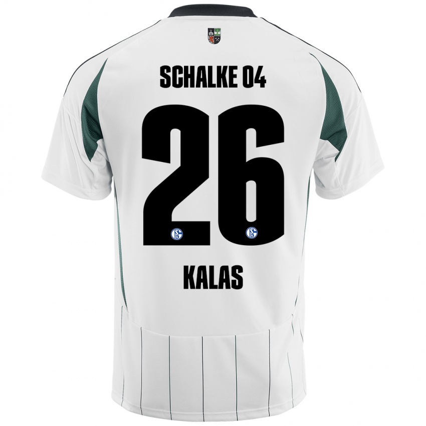 Hombre Camiseta Tomas Kalas #26 Blanco Verde 2ª Equipación 2024/25 La Camisa Perú