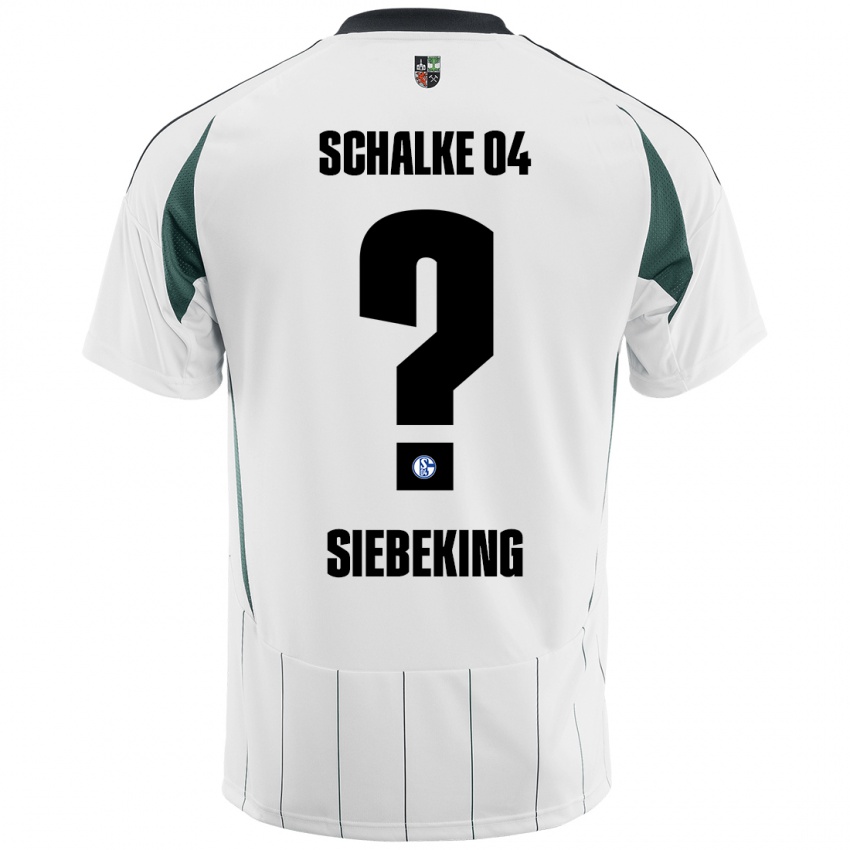 Hombre Camiseta Johannes Siebeking #0 Blanco Verde 2ª Equipación 2024/25 La Camisa Perú