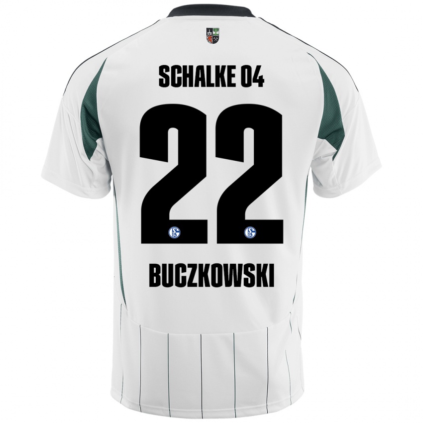 Hombre Camiseta Philip Buczkowski #22 Blanco Verde 2ª Equipación 2024/25 La Camisa Perú