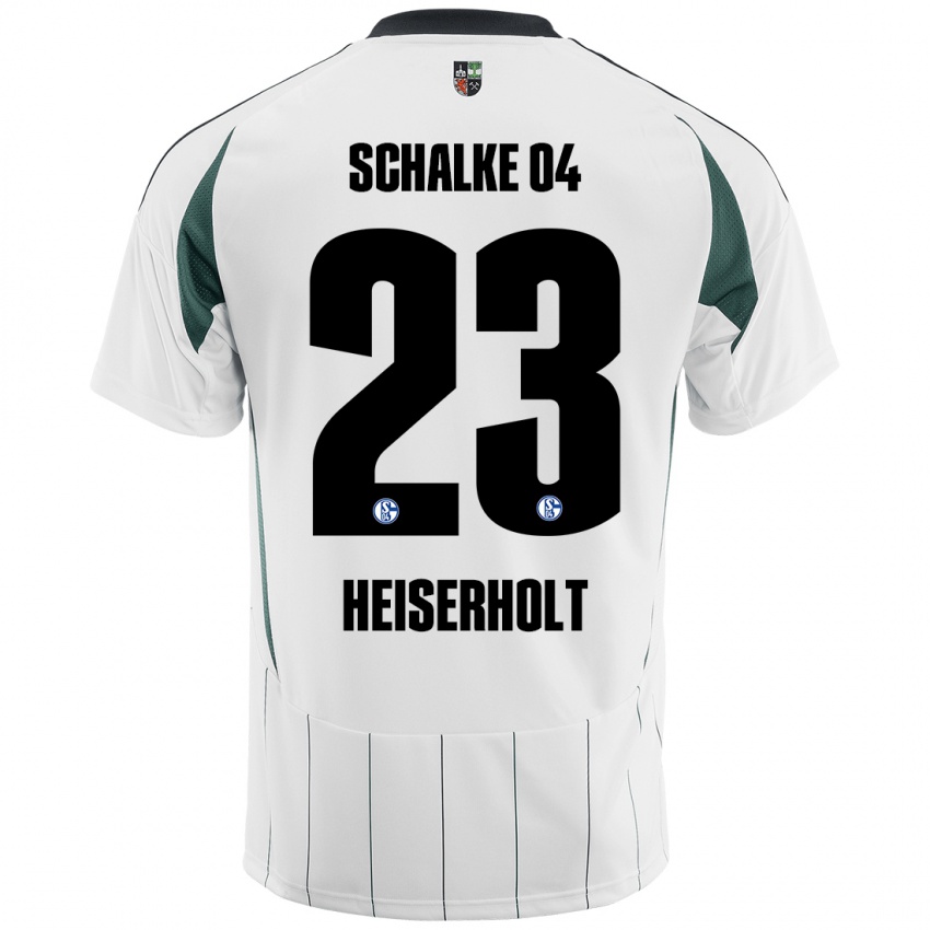 Hombre Camiseta Finn Heiserholt #23 Blanco Verde 2ª Equipación 2024/25 La Camisa Perú