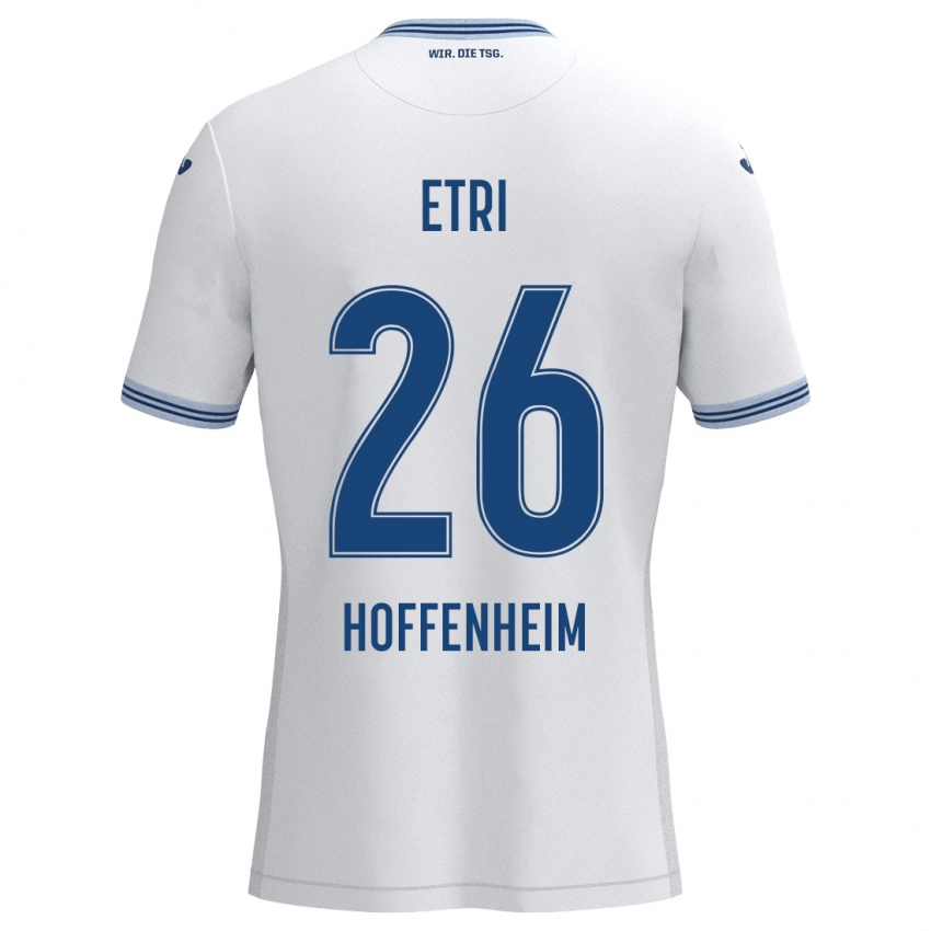 Hombre Camiseta Ahmed Etri #26 Blanco Azul 2ª Equipación 2024/25 La Camisa Perú