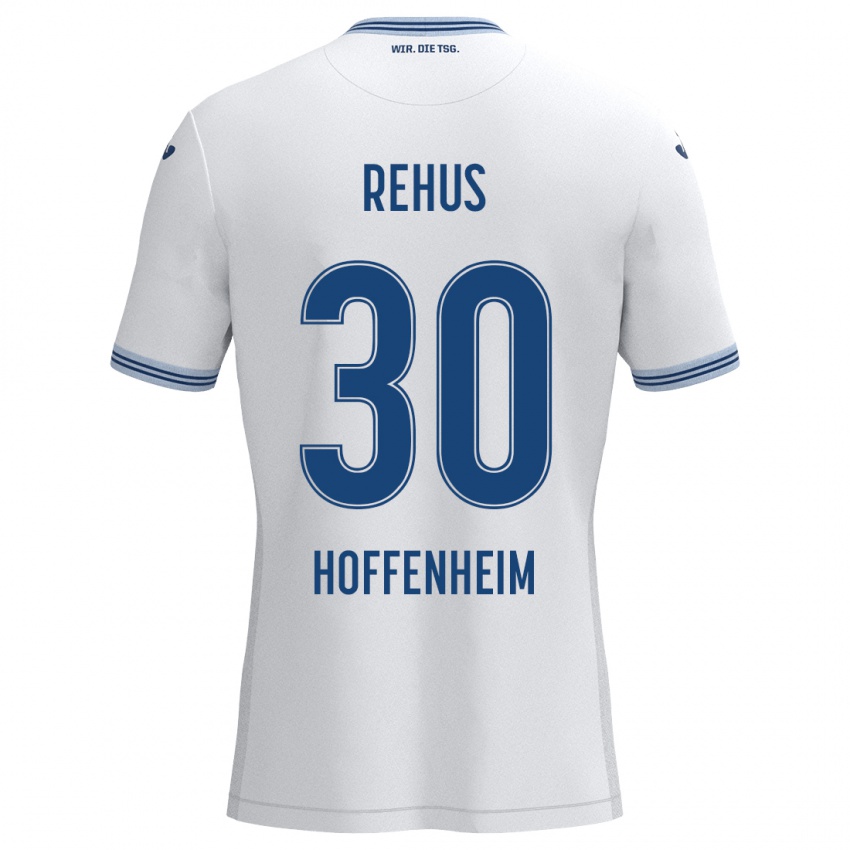 Hombre Camiseta Milan Rehus #30 Blanco Azul 2ª Equipación 2024/25 La Camisa Perú