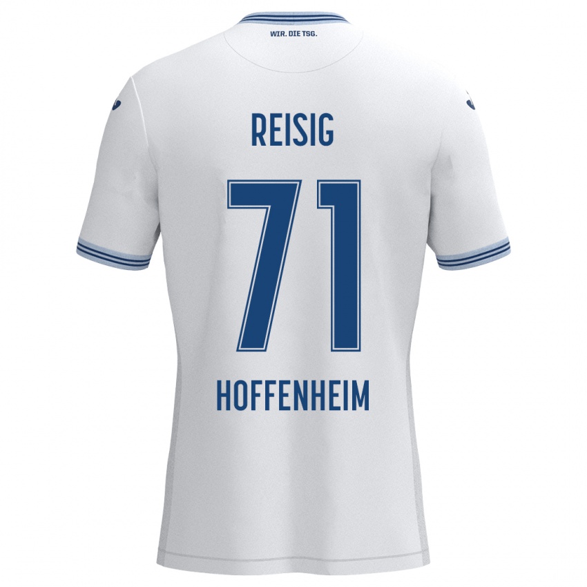 Hombre Camiseta Ruben Reisig #71 Blanco Azul 2ª Equipación 2024/25 La Camisa Perú