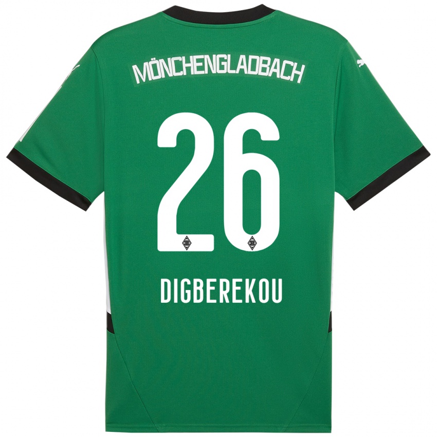 Hombre Camiseta Ibrahim Digberekou #26 Verde Blanco 2ª Equipación 2024/25 La Camisa Perú