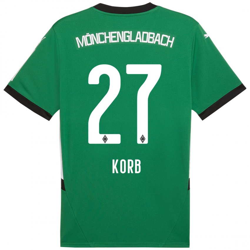 Hombre Camiseta Julian Korb #27 Verde Blanco 2ª Equipación 2024/25 La Camisa Perú