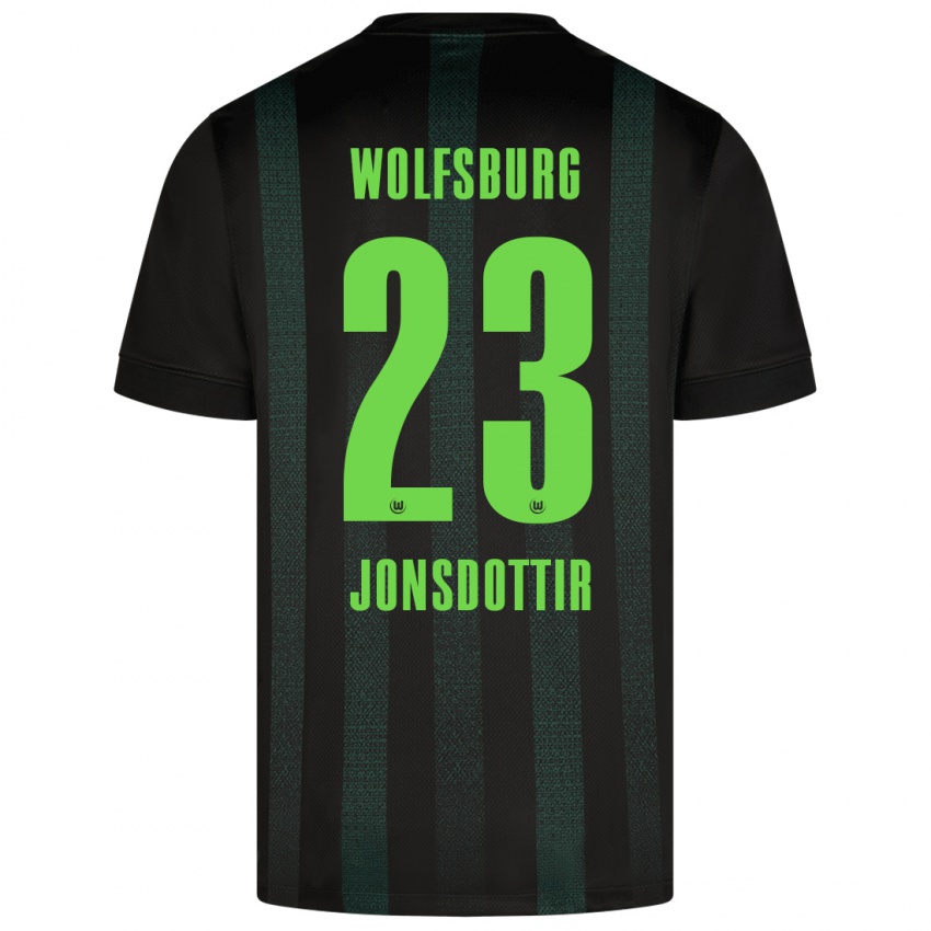 Hombre Camiseta Sveindís Jane Jónsdóttir #23 Verde Oscuro 2ª Equipación 2024/25 La Camisa Perú