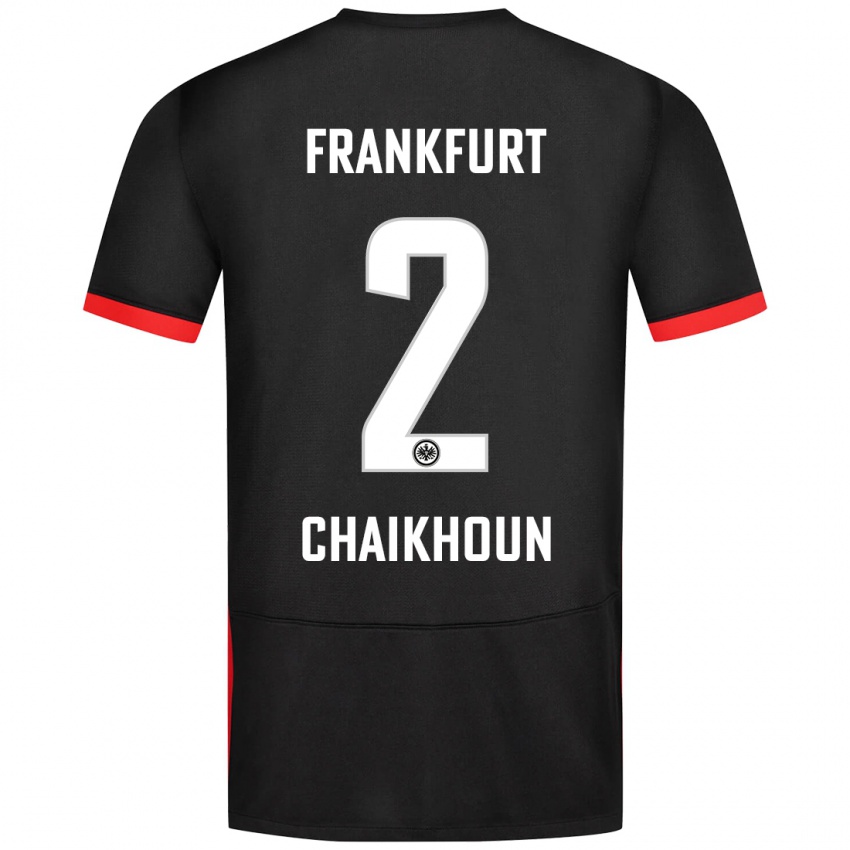 Hombre Camiseta Ayoub Chaikhoun #2 Negro 2ª Equipación 2024/25 La Camisa Perú