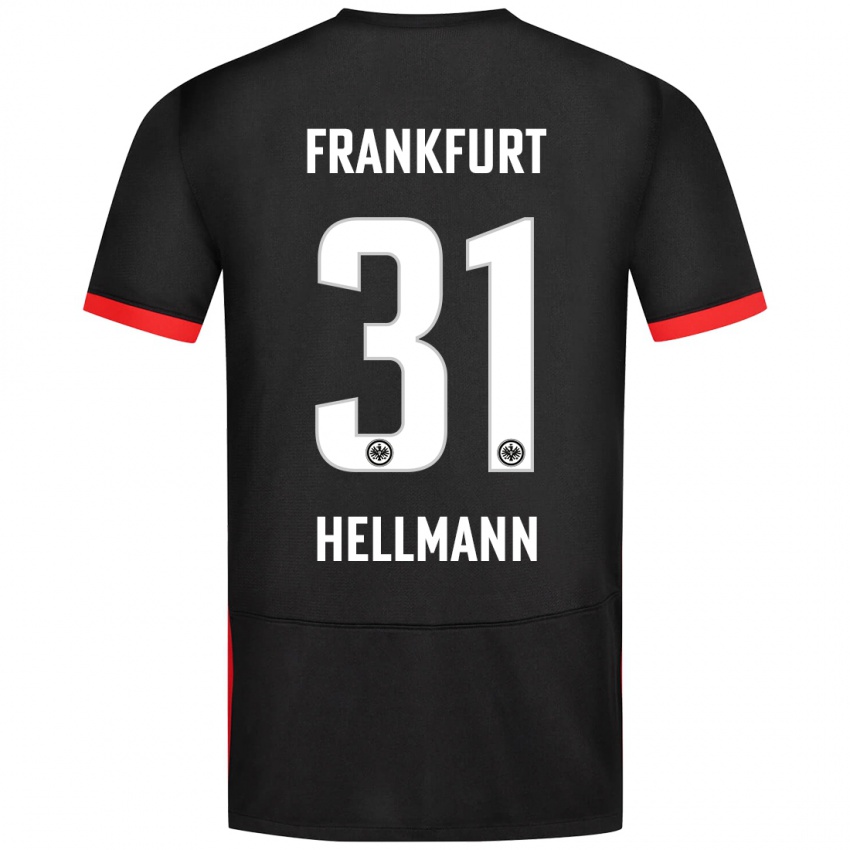 Hombre Camiseta Melvin Hellmann #31 Negro 2ª Equipación 2024/25 La Camisa Perú