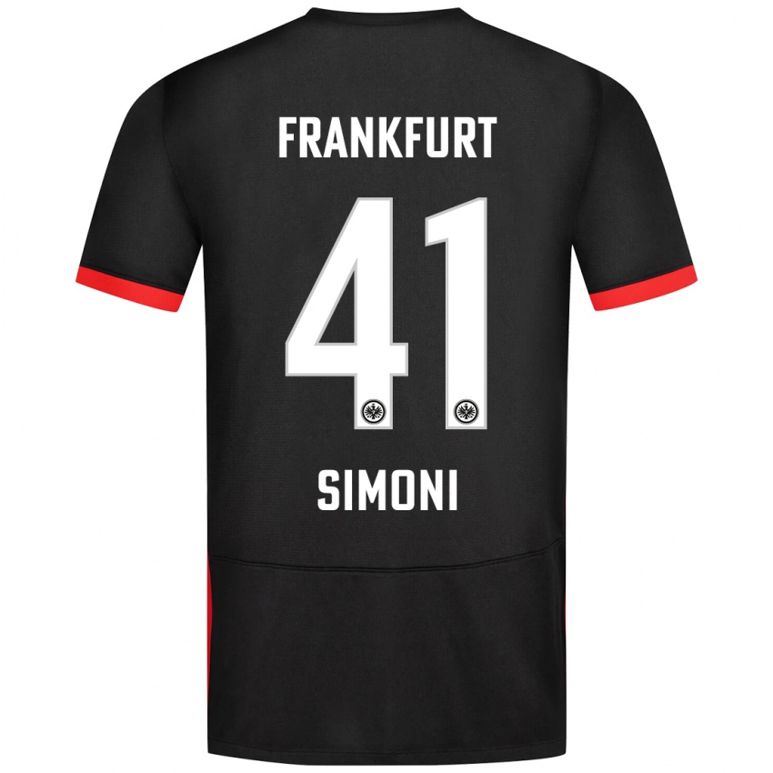 Hombre Camiseta Simon Simoni #41 Negro 2ª Equipación 2024/25 La Camisa Perú