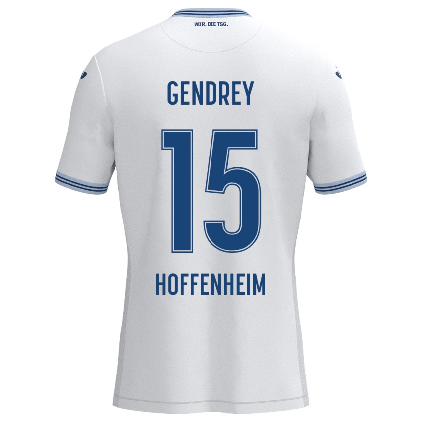 Hombre Camiseta Valentin Gendrey #15 Blanco Negro 2ª Equipación 2024/25 La Camisa Perú