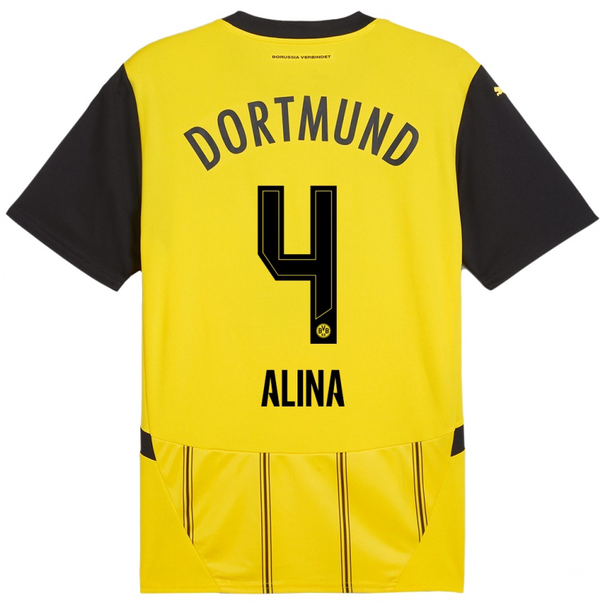 Mujer Camiseta Grijseels Alina #4 Amarillo Negro 1ª Equipación 2024/25 La Camisa Perú