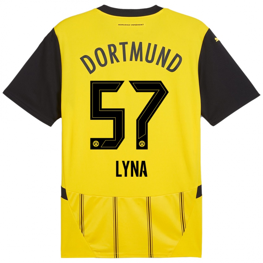 Mujer Camiseta Schwarz Lyna #57 Amarillo Negro 1ª Equipación 2024/25 La Camisa Perú