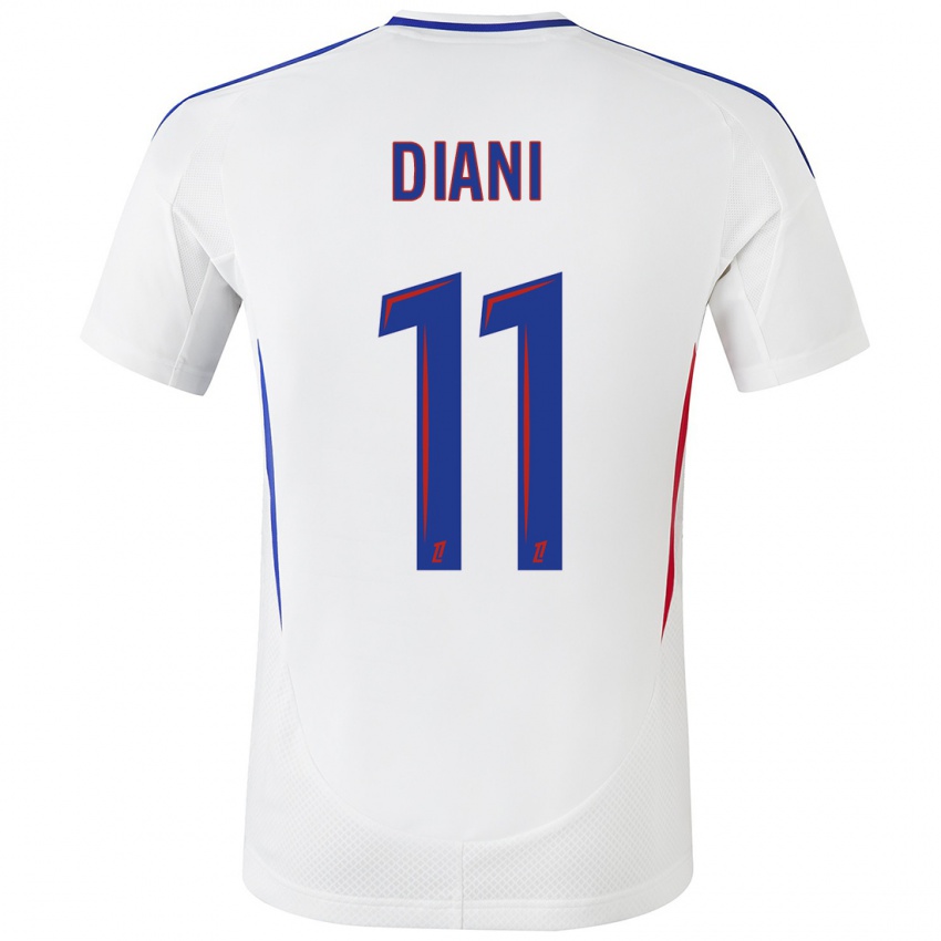 Mujer Camiseta Kadidiatou Diani #11 Blanco Azul 1ª Equipación 2024/25 La Camisa Perú