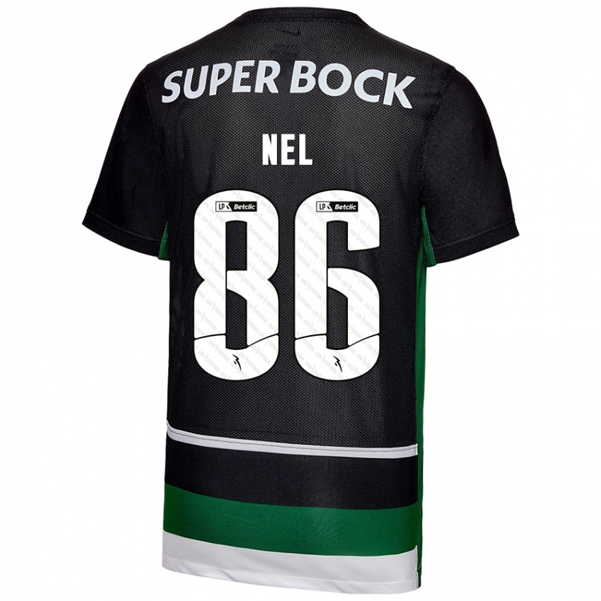 Mujer Camiseta Rafael Nel #86 Negro Blanco Verde 1ª Equipación 2024/25 La Camisa Perú