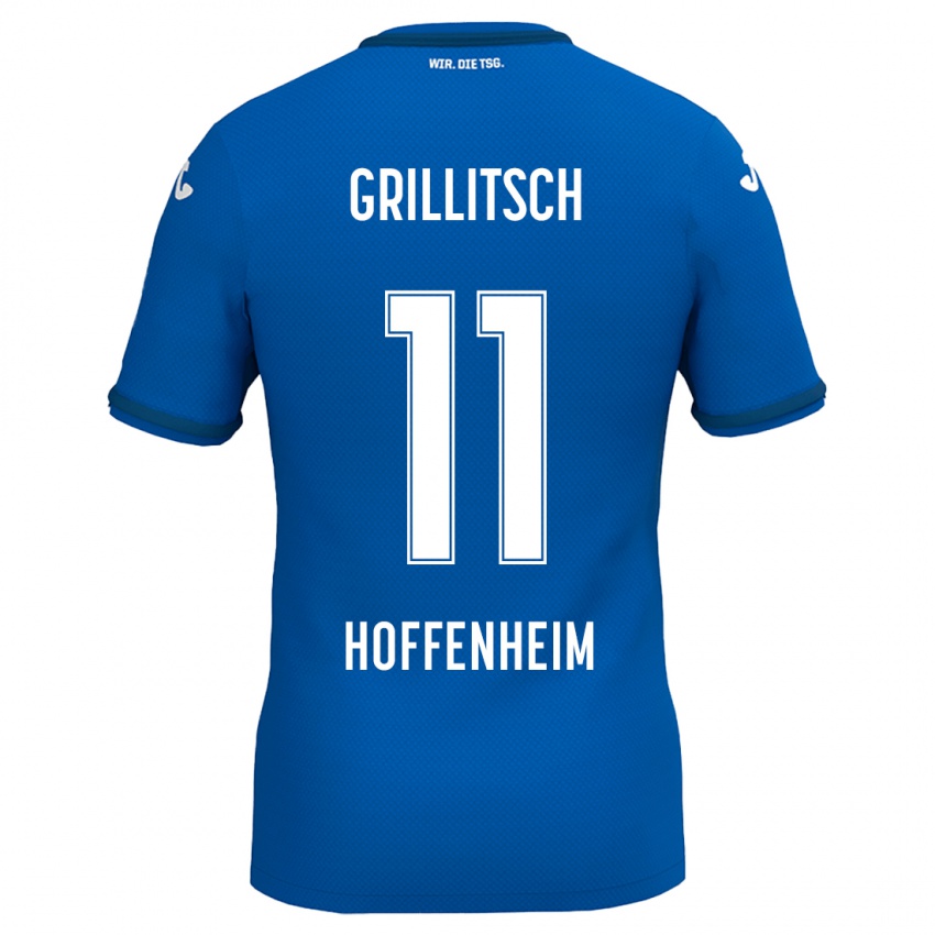 Mujer Camiseta Florian Grillitsch #11 Azul Real 1ª Equipación 2024/25 La Camisa Perú