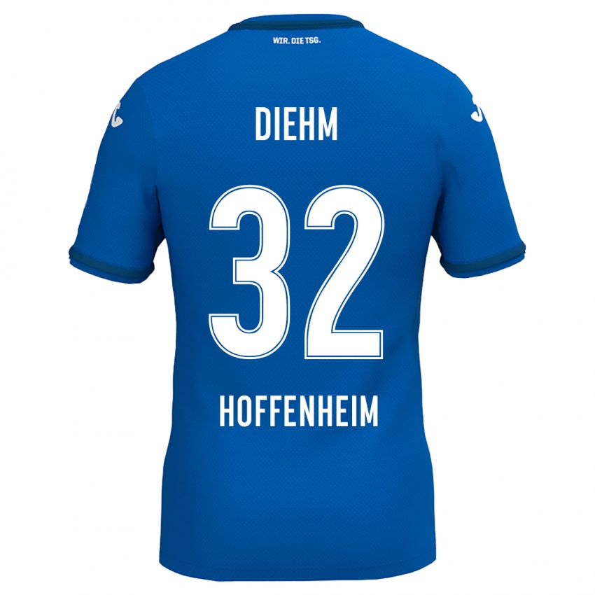 Mujer Camiseta Vanessa Diehm #32 Azul Real 1ª Equipación 2024/25 La Camisa Perú