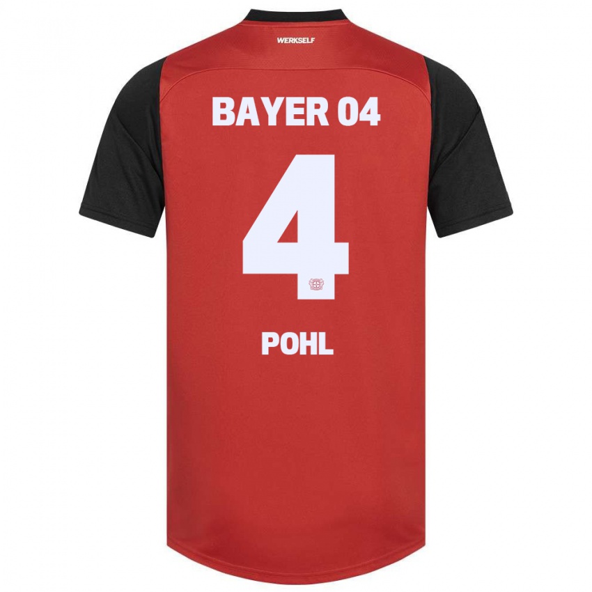 Mujer Camiseta Ferdinand Pohl #4 Rojo Negro 1ª Equipación 2024/25 La Camisa Perú