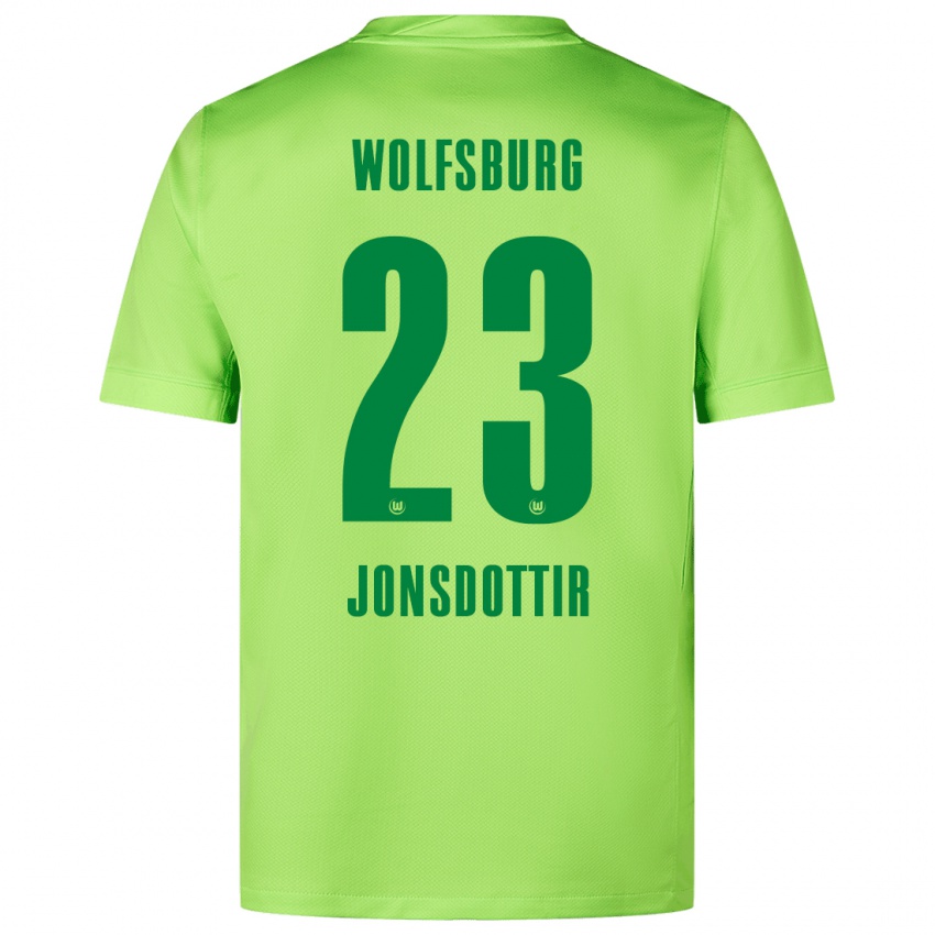 Mujer Camiseta Sveindís Jane Jónsdóttir #23 Verde Fluorescente 1ª Equipación 2024/25 La Camisa Perú