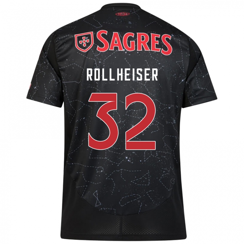 Mujer Camiseta Benjamín Rollheiser #32 Negro Rojo 2ª Equipación 2024/25 La Camisa Perú