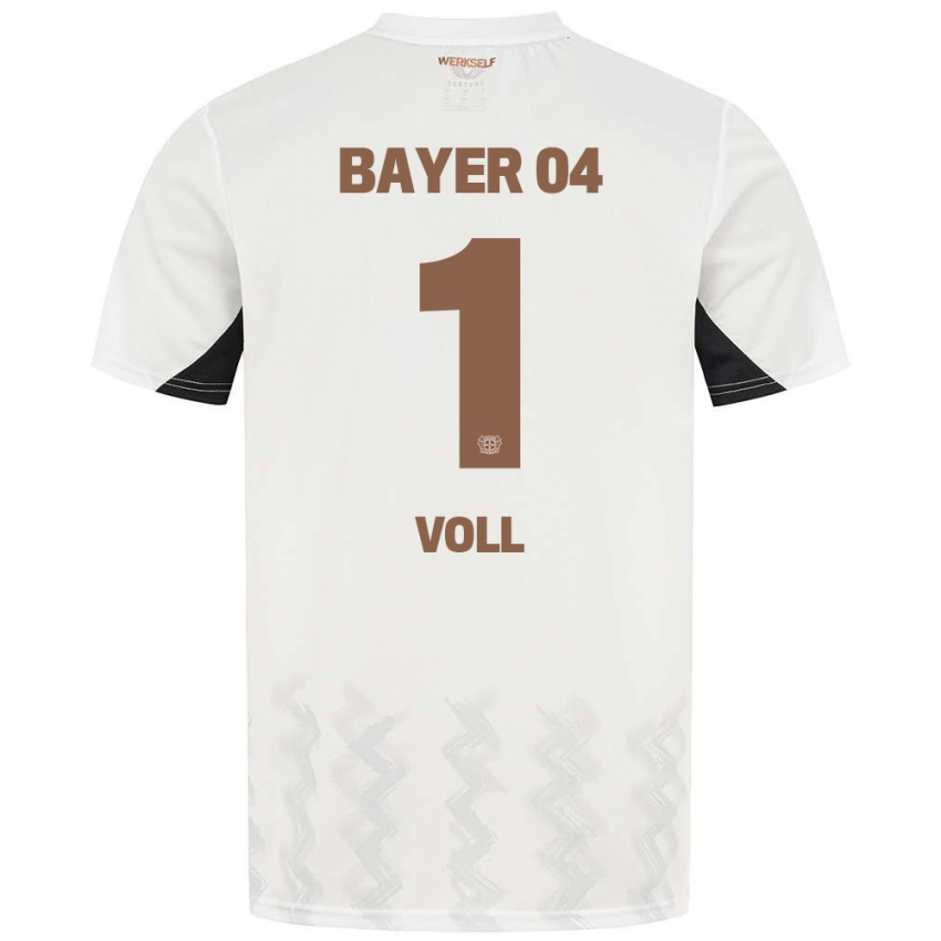 Mujer Camiseta Charlotte Voll #1 Blanco Negro 2ª Equipación 2024/25 La Camisa Perú