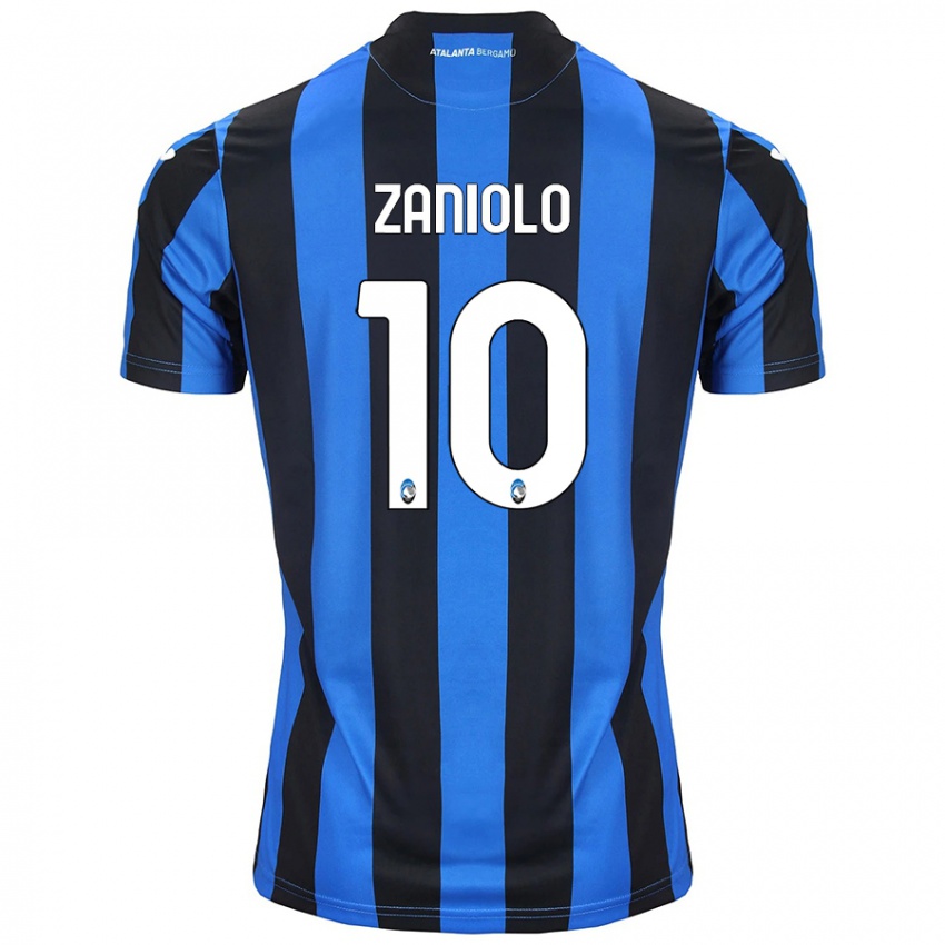 Niño Camiseta Nicolo Zaniolo #10 Azul Negro 1ª Equipación 2024/25 La Camisa Perú