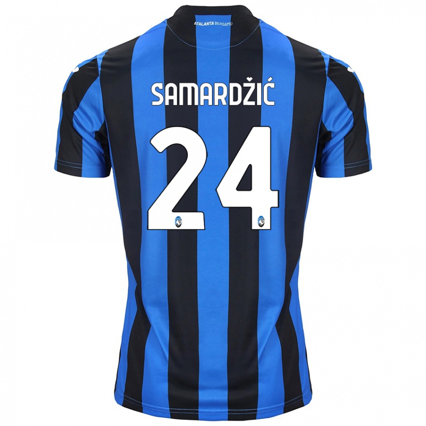 Niño Camiseta Lazar Samardžić #24 Azul Negro 1ª Equipación 2024/25 La Camisa Perú