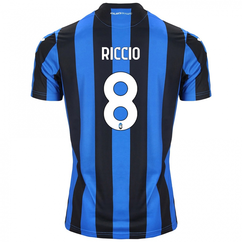 Niño Camiseta Lorenzo Riccio #8 Azul Negro 1ª Equipación 2024/25 La Camisa Perú