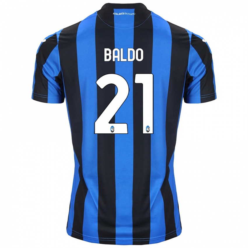 Niño Camiseta Nicolò Baldo #21 Azul Negro 1ª Equipación 2024/25 La Camisa Perú