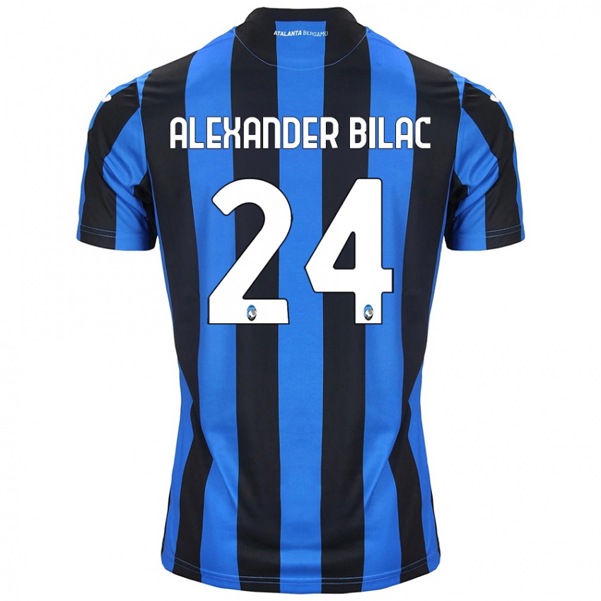 Niño Camiseta Max Alexander Bilac #24 Azul Negro 1ª Equipación 2024/25 La Camisa Perú