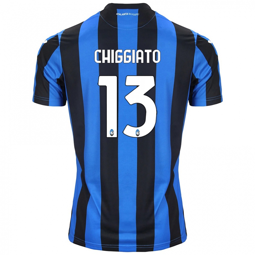 Niño Camiseta Gabriele Chiggiato #13 Azul Negro 1ª Equipación 2024/25 La Camisa Perú