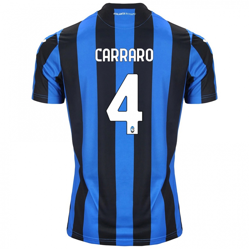 Niño Camiseta Marco Carraro #4 Azul Negro 1ª Equipación 2024/25 La Camisa Perú