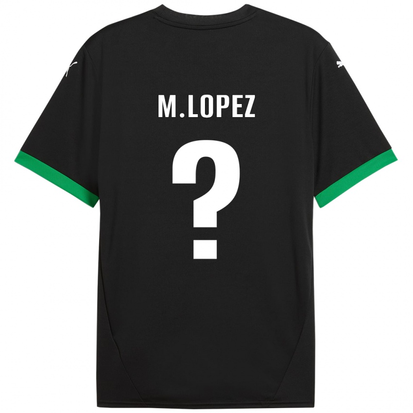 Niño Camiseta Maxime López #0 Negro Verde Oscuro 1ª Equipación 2024/25 La Camisa Perú