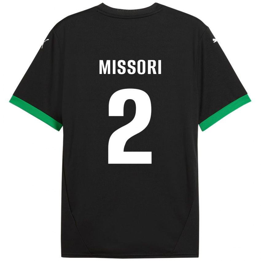 Niño Camiseta Filippo Missori #2 Negro Verde Oscuro 1ª Equipación 2024/25 La Camisa Perú