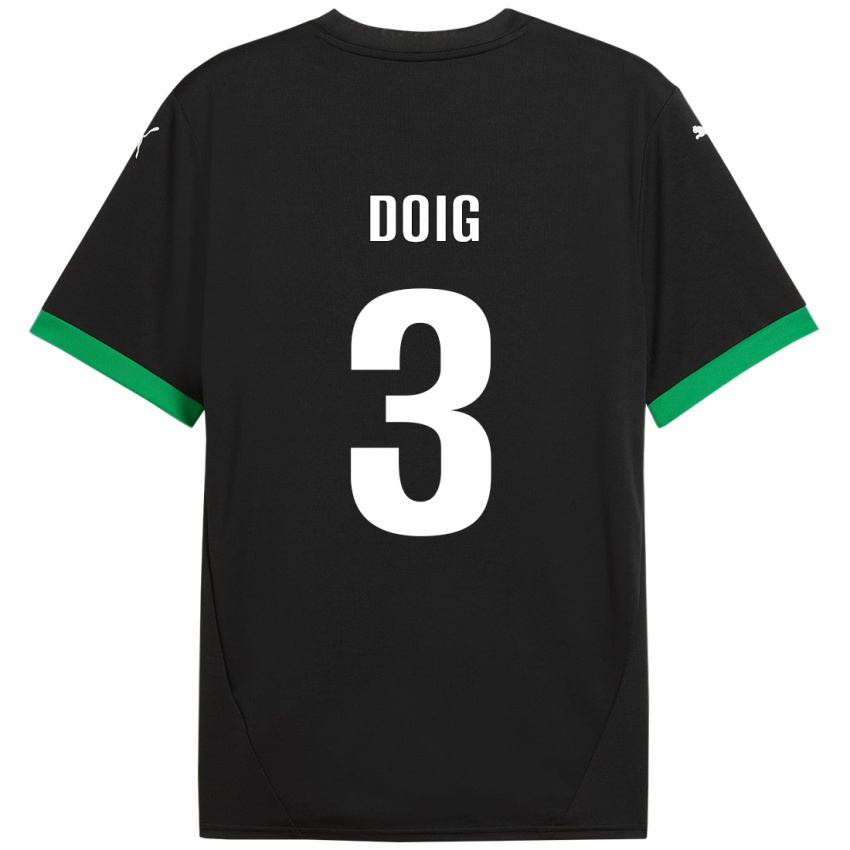 Niño Camiseta Josh Doig #3 Negro Verde Oscuro 1ª Equipación 2024/25 La Camisa Perú