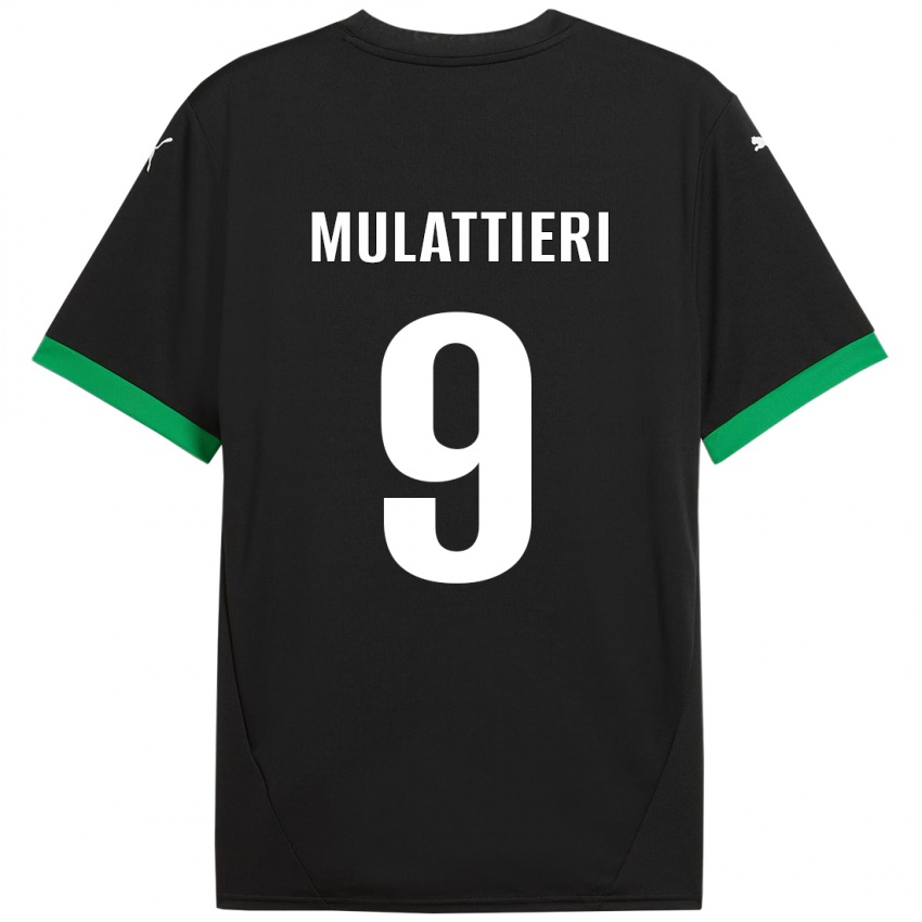 Niño Camiseta Samuele Mulattieri #9 Negro Verde Oscuro 1ª Equipación 2024/25 La Camisa Perú