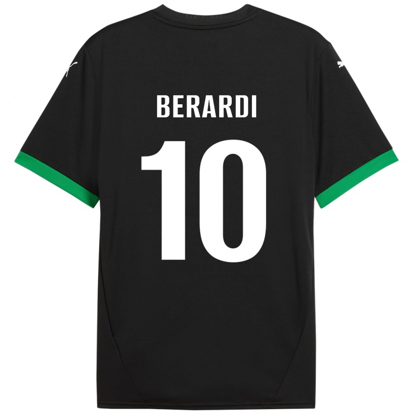 Niño Camiseta Domenico Berardi #10 Negro Verde Oscuro 1ª Equipación 2024/25 La Camisa Perú