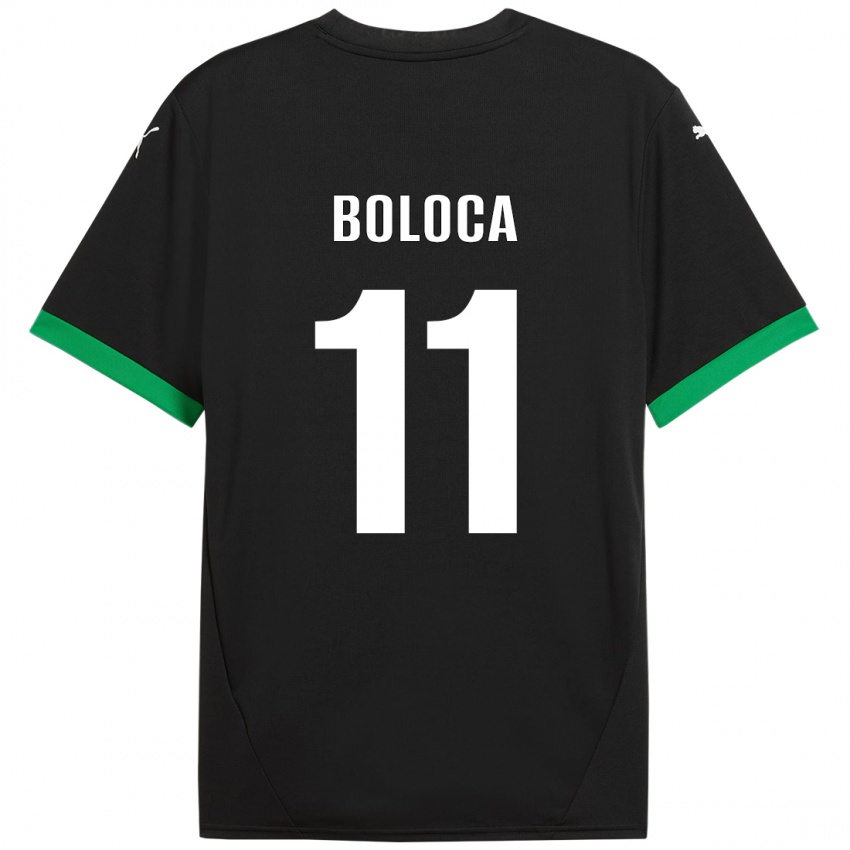 Niño Camiseta Daniel Boloca #11 Negro Verde Oscuro 1ª Equipación 2024/25 La Camisa Perú