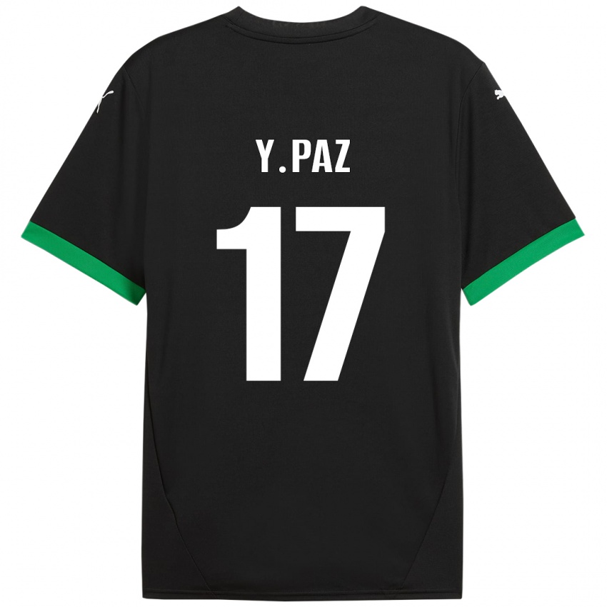 Niño Camiseta Yeferson Paz #17 Negro Verde Oscuro 1ª Equipación 2024/25 La Camisa Perú