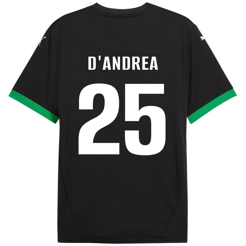 Niño Camiseta Luca D'andrea #25 Negro Verde Oscuro 1ª Equipación 2024/25 La Camisa Perú