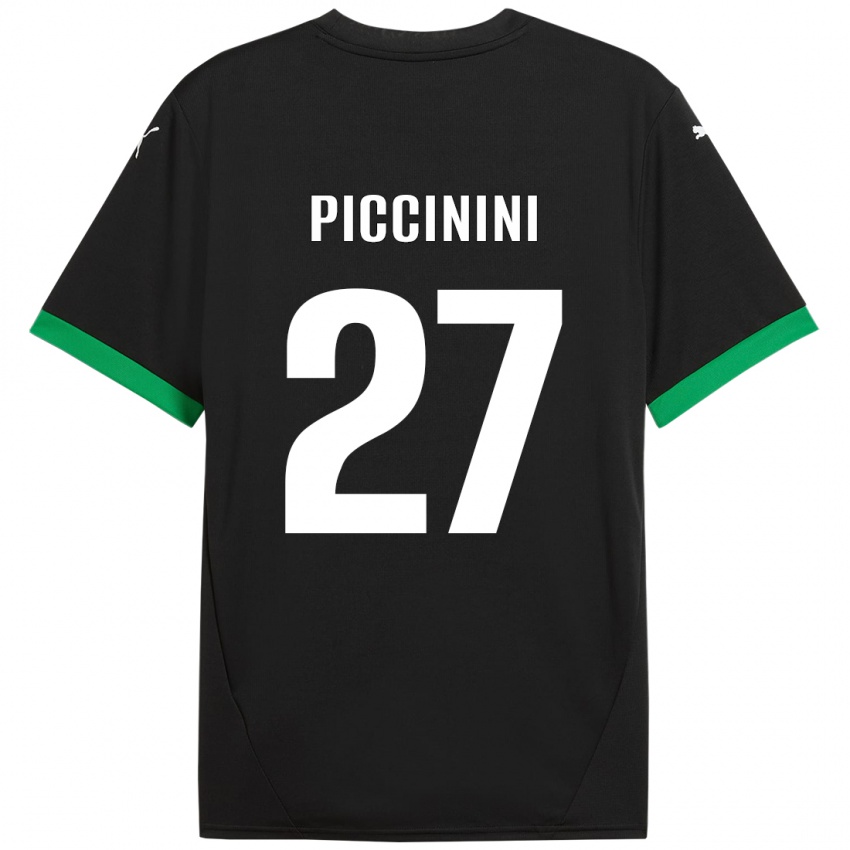 Niño Camiseta Stefano Piccinini #27 Negro Verde Oscuro 1ª Equipación 2024/25 La Camisa Perú