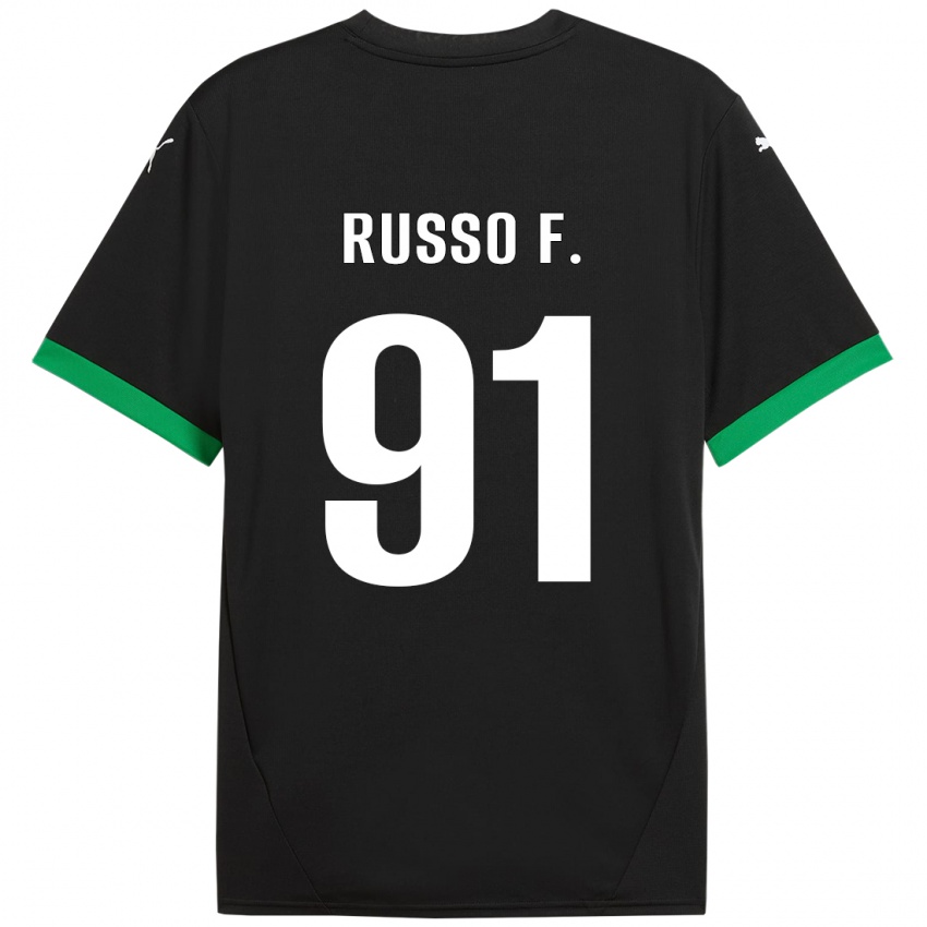 Niño Camiseta Flavio Russo #91 Negro Verde Oscuro 1ª Equipación 2024/25 La Camisa Perú