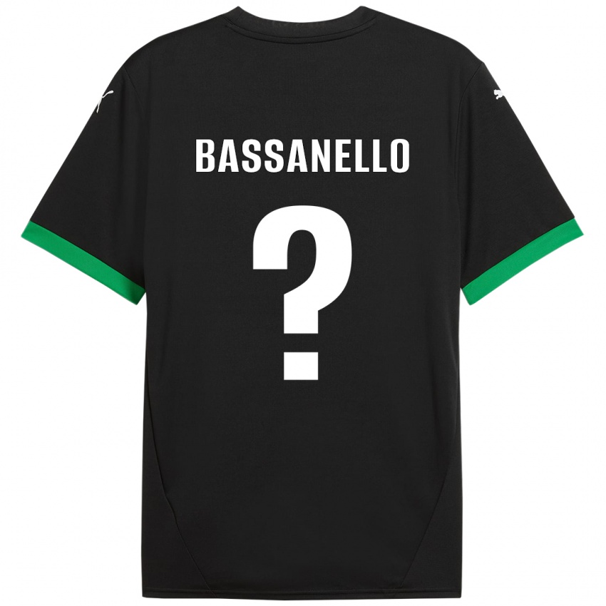 Niño Camiseta Davide Bassanello #0 Negro Verde Oscuro 1ª Equipación 2024/25 La Camisa Perú