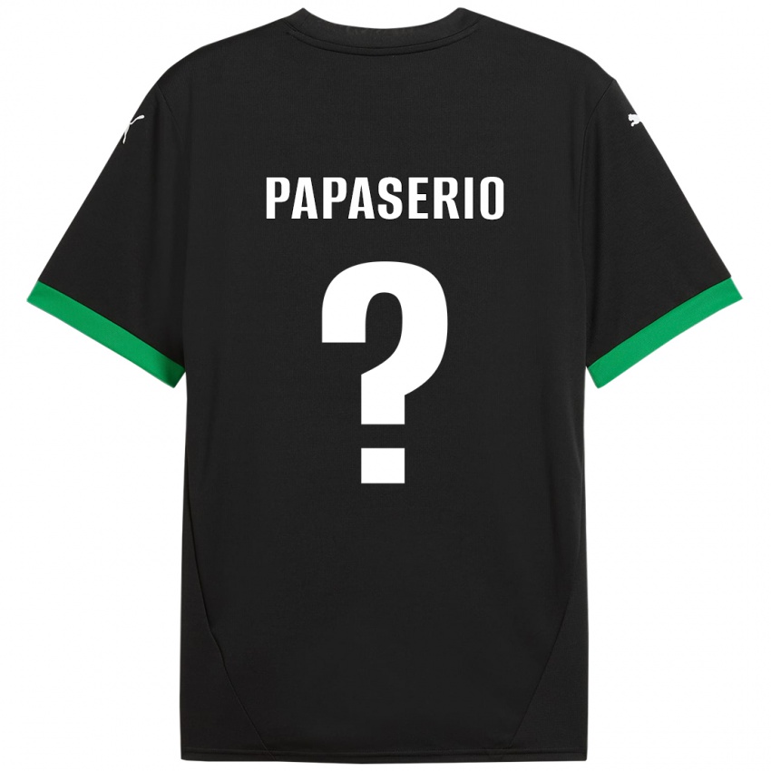 Niño Camiseta Gabriele Papaserio #0 Negro Verde Oscuro 1ª Equipación 2024/25 La Camisa Perú