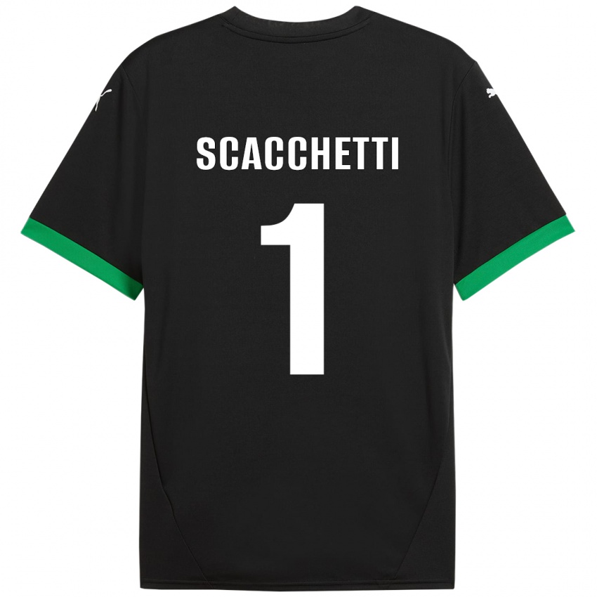 Niño Camiseta Alessandro Scacchetti #1 Negro Verde Oscuro 1ª Equipación 2024/25 La Camisa Perú