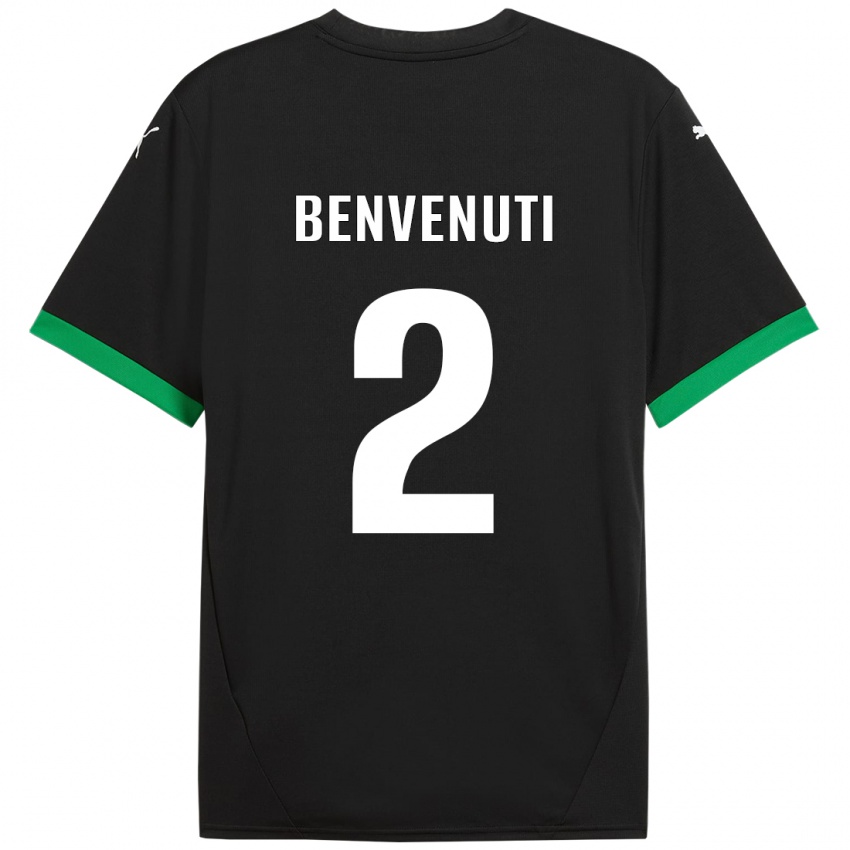 Niño Camiseta Giacomo Benvenuti #2 Negro Verde Oscuro 1ª Equipación 2024/25 La Camisa Perú