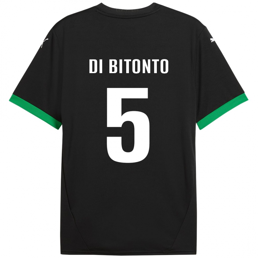 Niño Camiseta Alessandro Di Bitonto #5 Negro Verde Oscuro 1ª Equipación 2024/25 La Camisa Perú